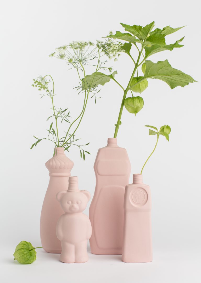 group photo light pink porcelain vases