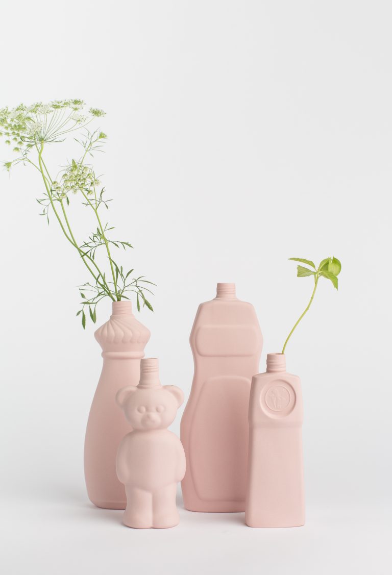 group photo powder pink porcelain vases